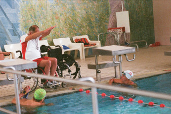 Thomas Rosenberger (Silbermedaille Paralympics 2000 und Europameister 1999, 50 m Brust), 23. August 2016