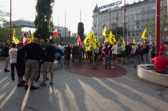  Stand-Demo der identitären Bewegung Österreichs in der Wiener Mariahilfer Straße, 27. Juli 2016